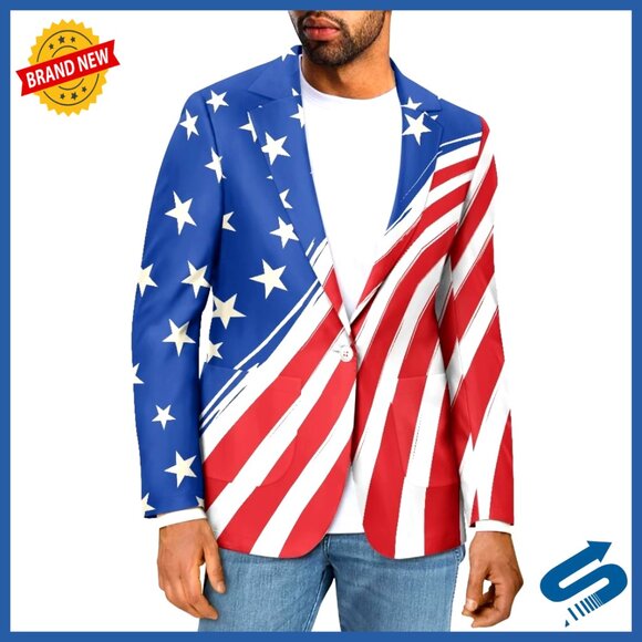 Men's Regular Fit Sport Coat Blazer One Button Formal Dress Jacket